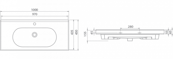City K90r 100 cm Lavabo 83700 U Turkuaz - Image 2