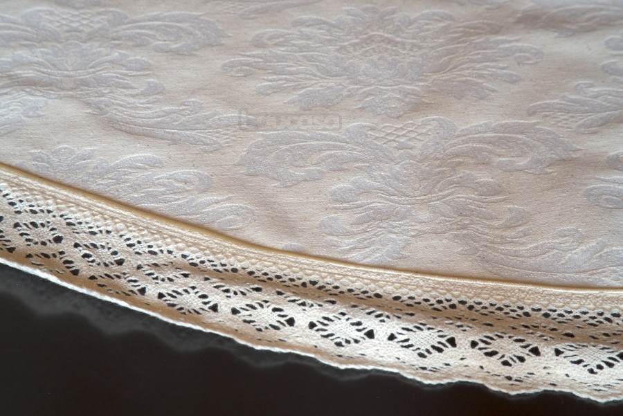 Stolnjak okrugli Bež čipka ᴓ150 cm