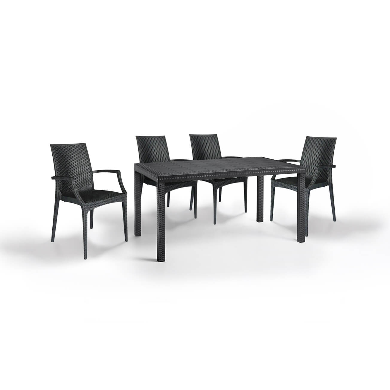 Baštenska garnitura - Duži sto + 4 Bistrot stolice