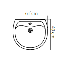 Yaprak Lavabo i Stub 60 D 05 Turkuaz - Слика 2