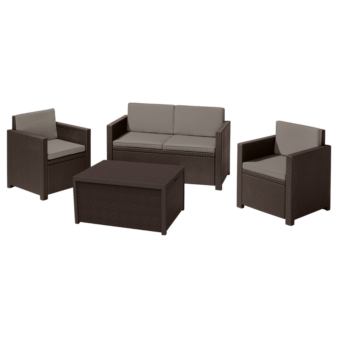 Baštenska garnitura Monaco sa box stolom, Curver - braon