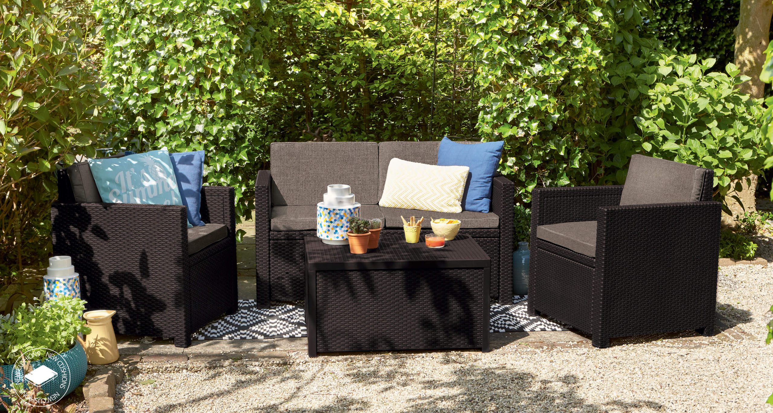 Baštenska garnitura Monaco sa box stolom, Curver - braon - Image 2