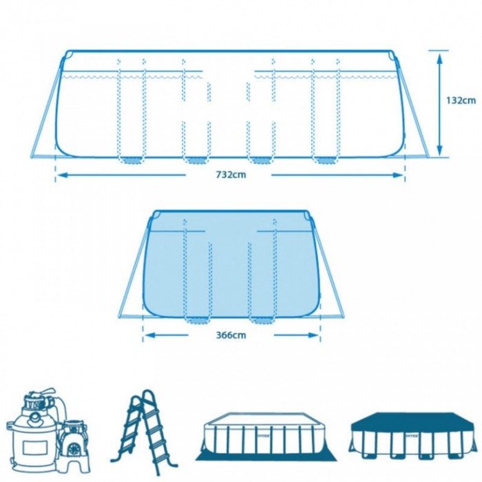 Intex Ultra Frame rectangular bazen 7.32m x 3.66m x 1.32m - Image 7