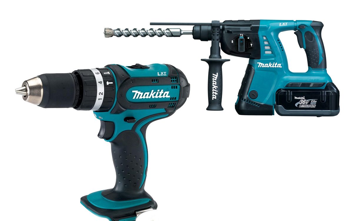 Set Akumulatorski bušilica-odvijač Makita BHR262RB2 + Akumulatorski čekić-bušilica BHP452Z