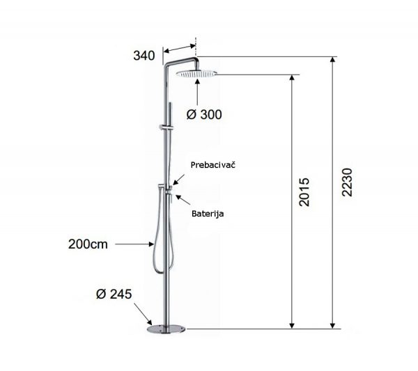 Usponska samostojeća šipka komplet Minimal 331N2 Remer - Image 3