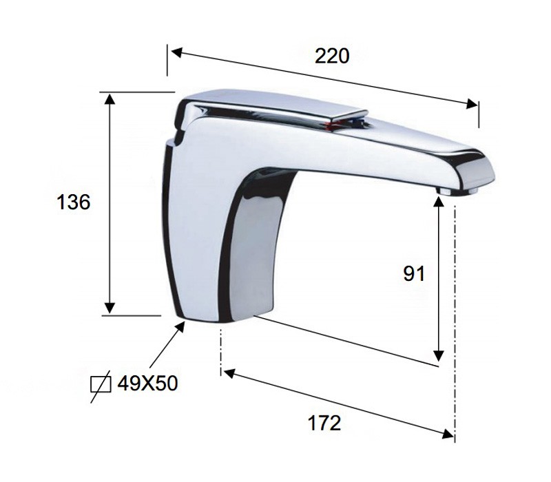 Baterija za lavabo bez podsklopa Atmos A11 Remer - Image 4