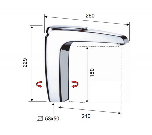 Baterija za sudoperu obrtna Atmos A40 Remer - Image 3