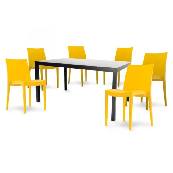 Metalni sto Brunch 150x90 + 6 Venice stolica