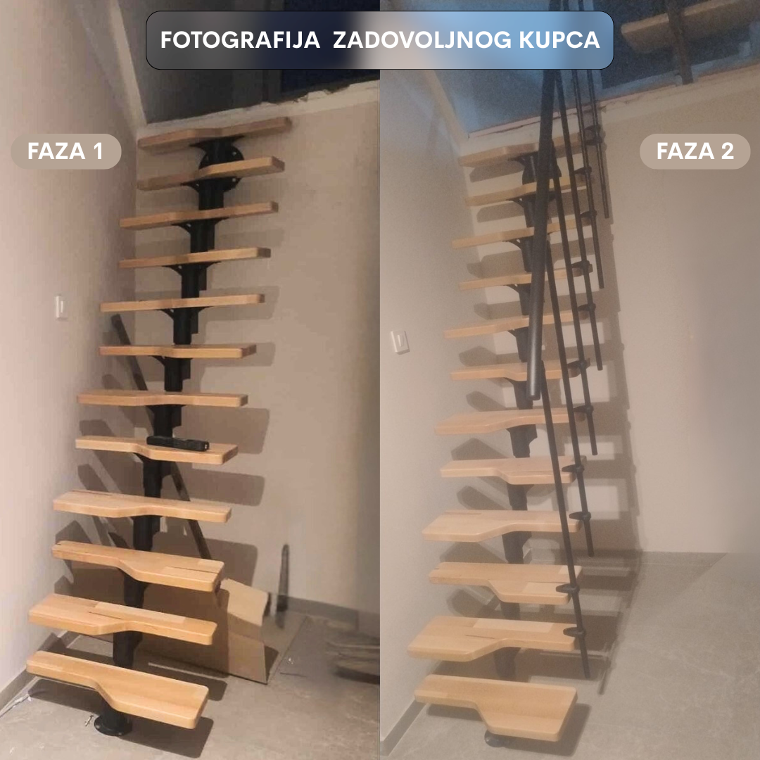 Unutrašnje stepenice Vienna - crne - Image 2