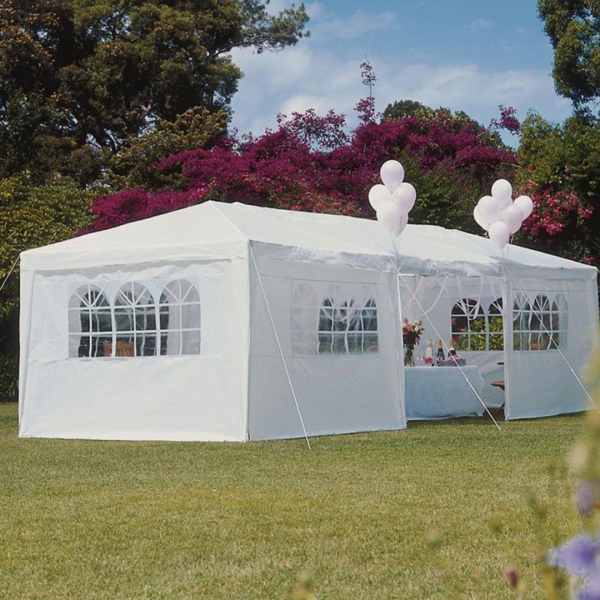 Tenda 3 x 6 sa bočnim stranama - bela - Image 2