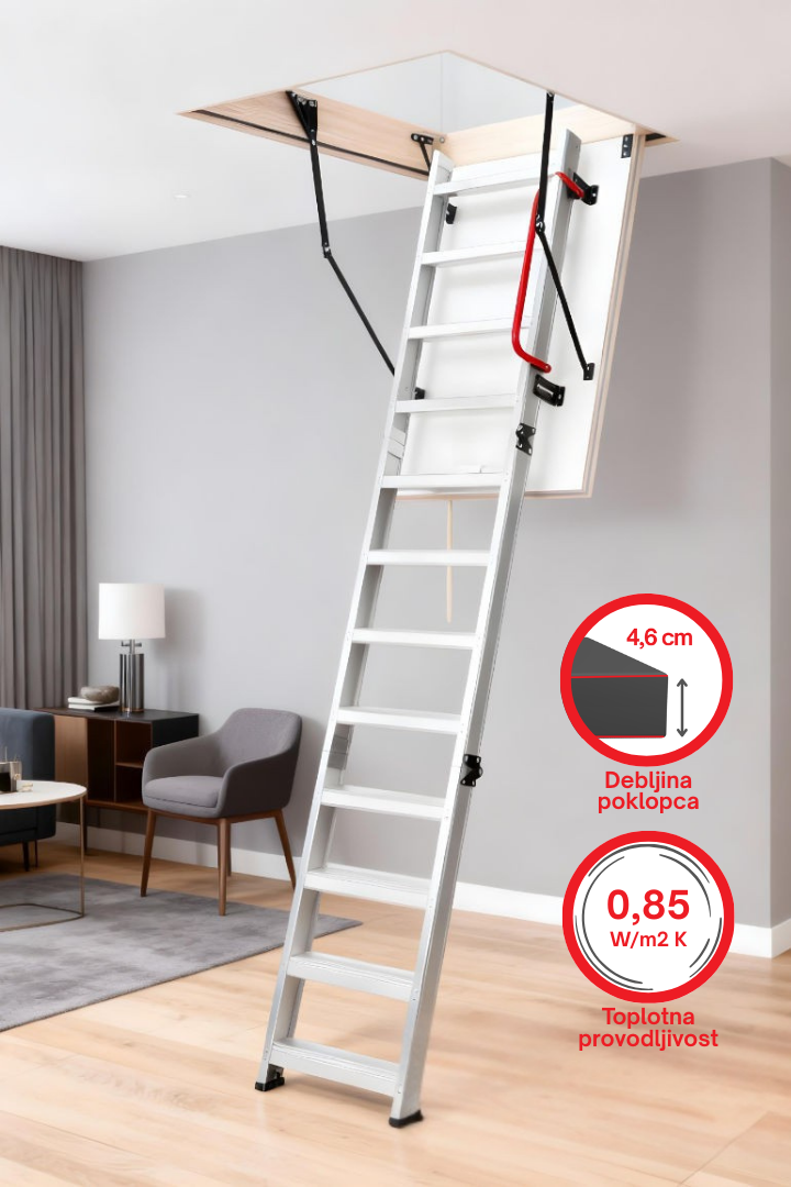 AluBAU tavanske stepenice 70 x 120 cm