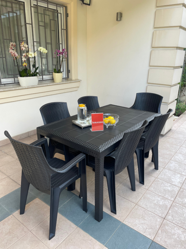 Baštenska garnitura - Duži sto + 6 Amelia stolica