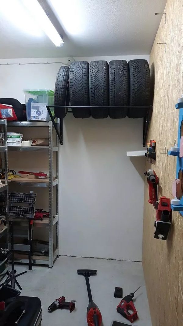 TIRE-UP zidni nosač za gume, 106x59x50 cm - crni - Image 8