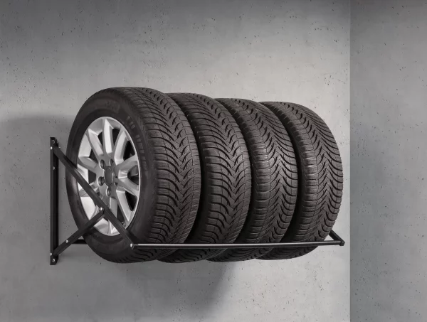 TIRE-UP zidni nosač za gume, 106x59x50 cm - crni