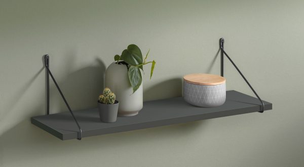 LITE + FIL polica sa nosačem 600x250x19 mm - antracit