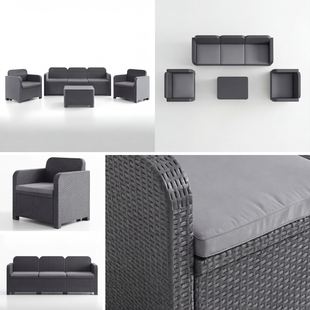 Baštenska garnitura Coco 3 – antracit - Image 5