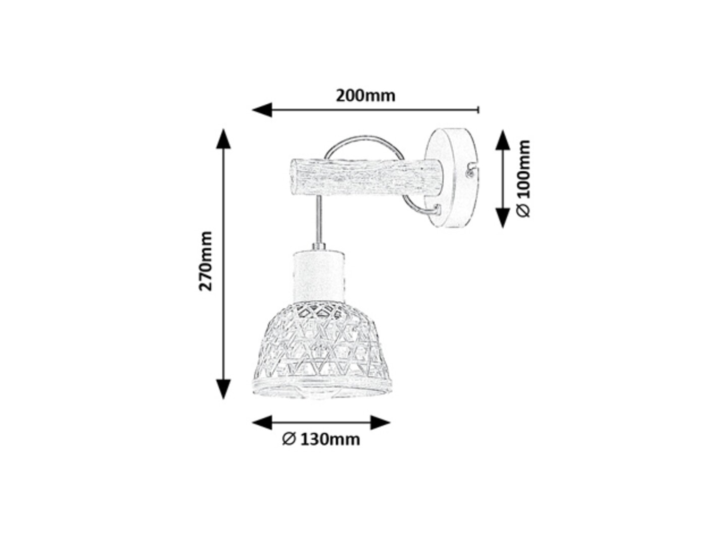 Rabalux Rattan Zidne lampe 71025 - Слика 5
