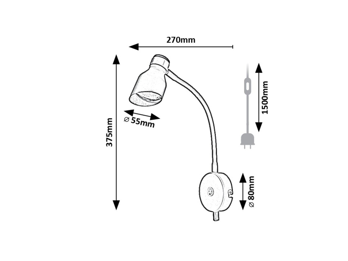 Rabalux Lilou Zidne lampe 73051 - Слика 6