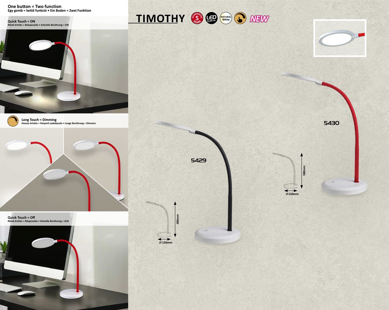 Rabalux Timothy Stone lampe 5430 - Слика 2